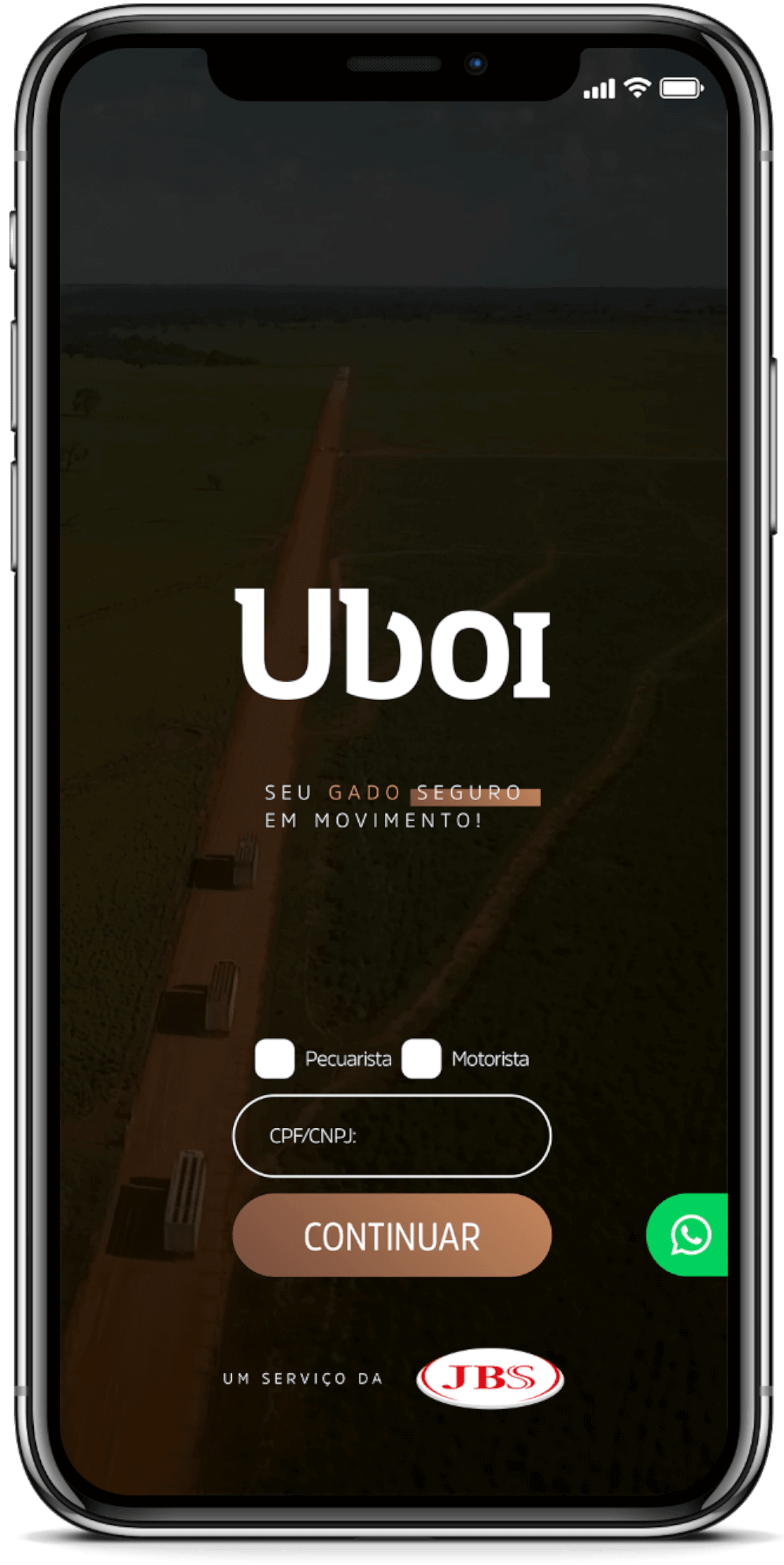 Smartphone com Uboi App